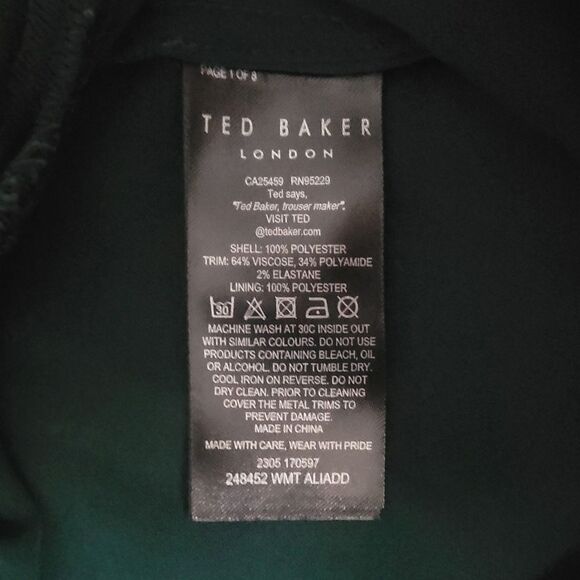 Ted Baker Aliadd Rib Detail Pull On Pant in Dark Green - Picture 11 of 12